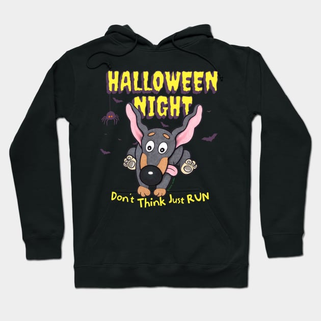 Halloween Night Don't Think Just Run Hoodie by Danny Gordon Art